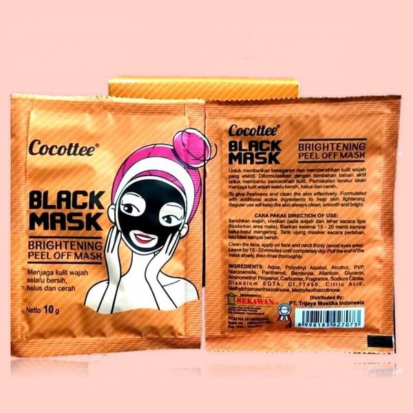 ✿ MADAME ✿ SACHET COCOTTEE BLACK MUD FACE MASK BPOM / BRIGHTENING PEEL OFF MASK