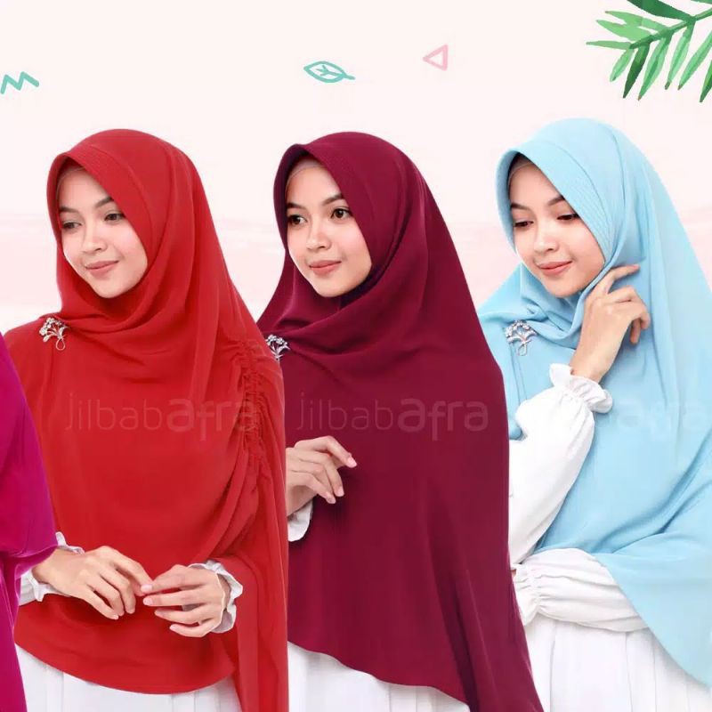 Khansa khimar antem serut jilbab afra