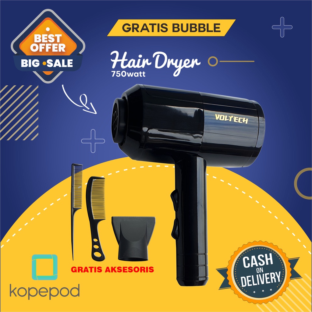 HAIRDRYER Pengering Rambut 850W Hair Dryer Ionik Kopepod