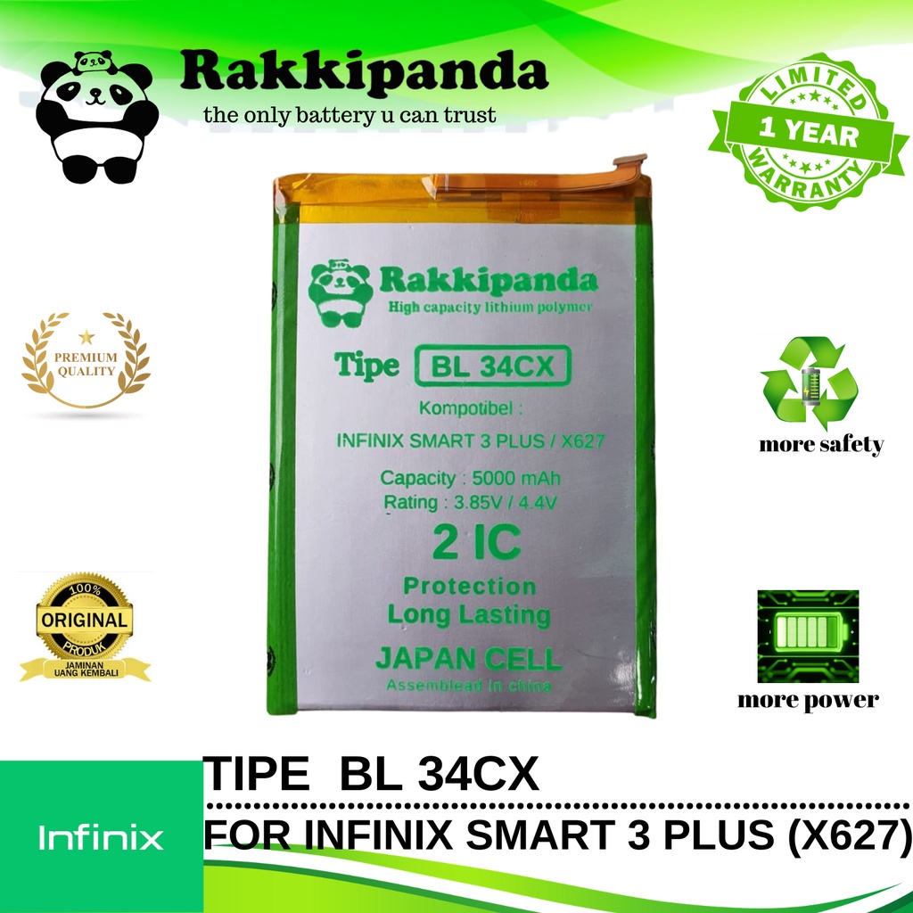 BATTERY BATRE baterai bl-34cx for infinix smart 3 plus ( x627 )