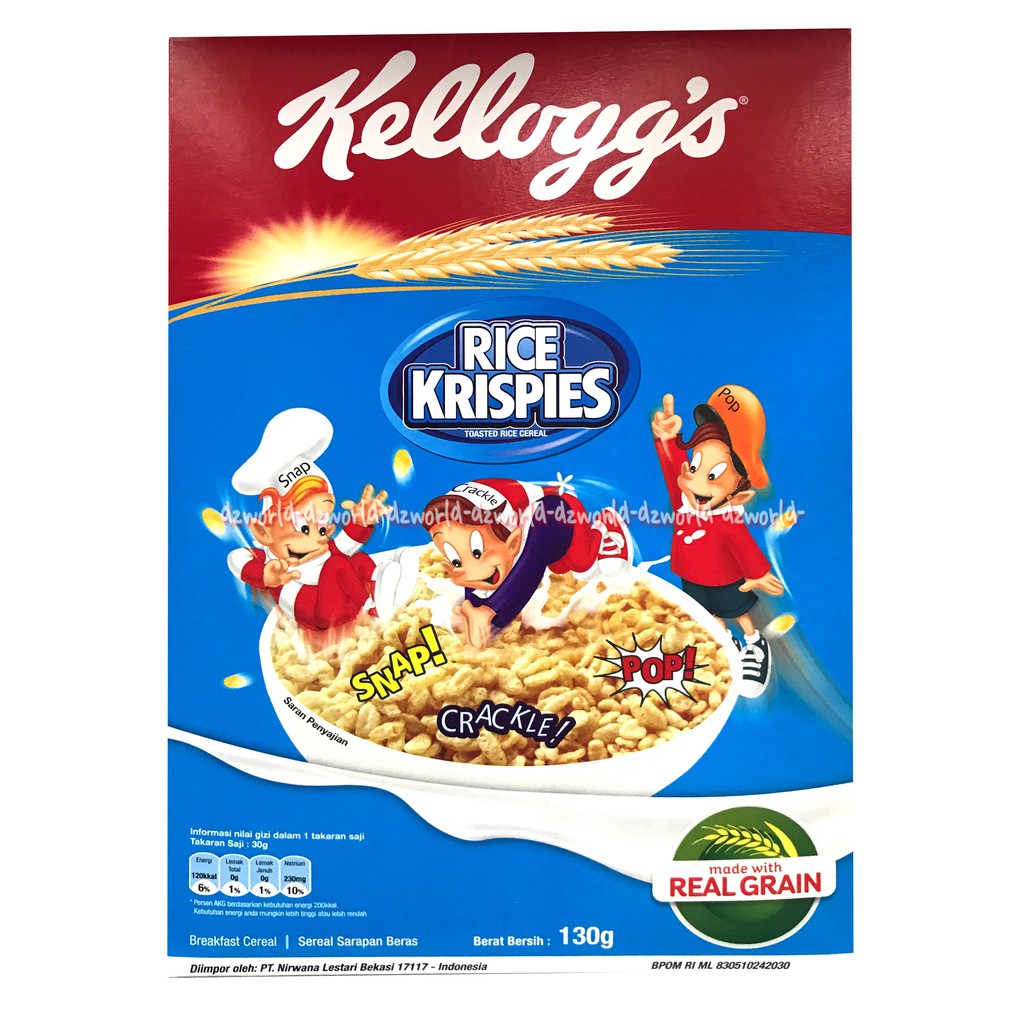 

Kellogg's Rice Krispies 130gr Kellogs Sereal Beras Yang Terbuat Dari Beras Pilihan Cocok Buat Sarapan Kelloggs Cereal Vitamin A