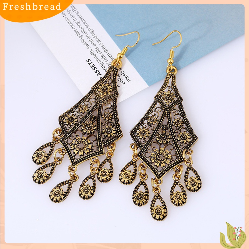 Fresh| Anting Kait Gantung Desain Daun Hollowrumbai Gaya Vintage Untuk Wanita