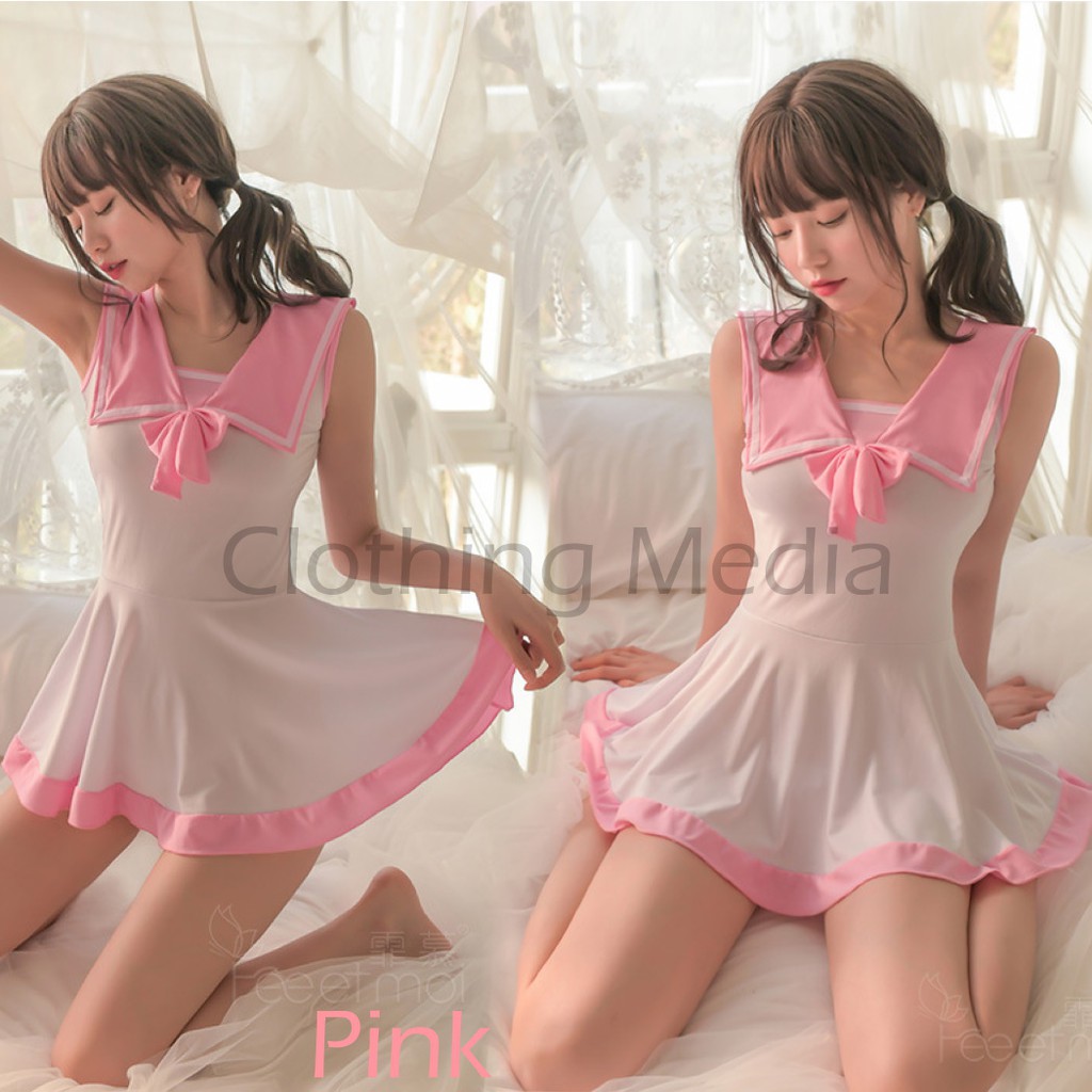 Lingerie Cosplay Baju Seragam Sekolah Jepang Seifuku Sailor Anime Nagi no Asukara