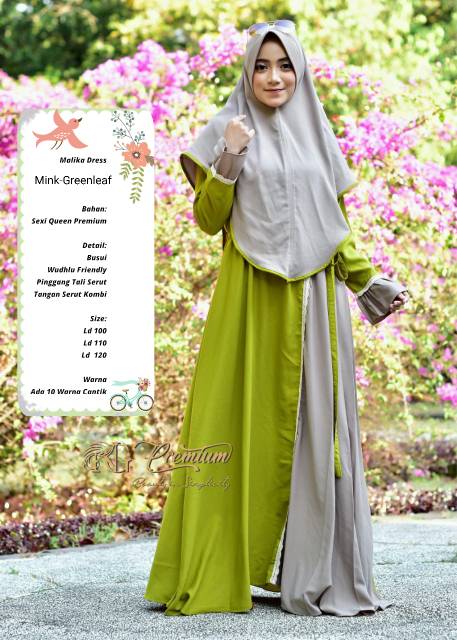 Gamis Polos Kombinasi Ori Malika Syari by Nararya Gamis Premium (Griya Sandang)