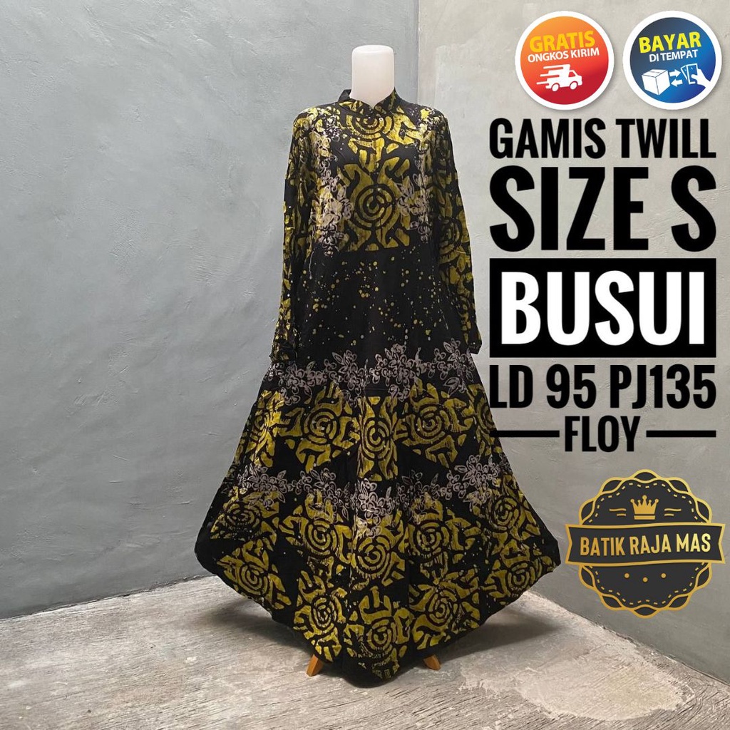Gamis Rayon Twill Ori Pekalongan Wanita Kekinian Modern Terbaru Motif Batik Abstrak Busui Friendly R