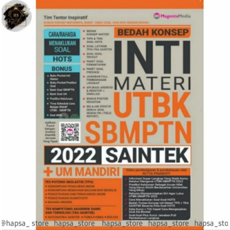 Buku BEDAH KONSEP INTI MATERI UTBK SBMPTN 2022 SAINTEK