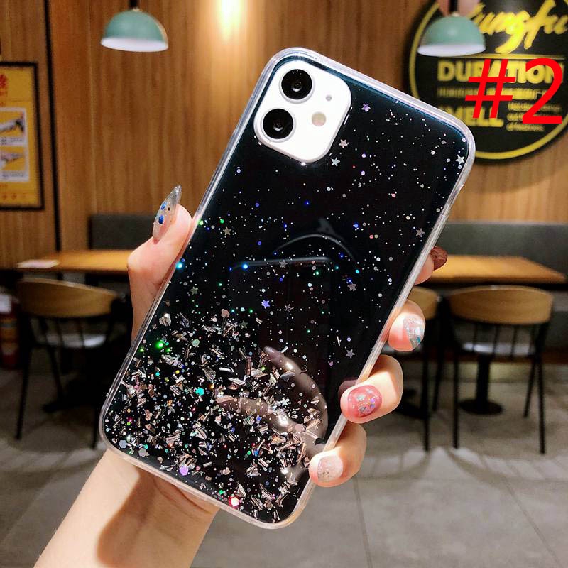 Glitter Starry Sky Soft Case VIVO Y11 Y12 Y12i Y15 Y17 Y91C Y93 Y91 Y95 Y83 Y50 Y30 Y30i V5 V5S S1 Z1 Pro Y71 Nice Lavender purple Casing