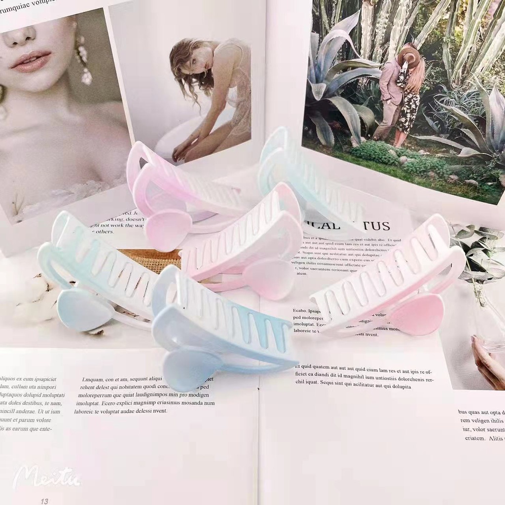 (Hello Girl)F81 Jepit Rambut Wanita Hair Clip Claw Dual Tone Import