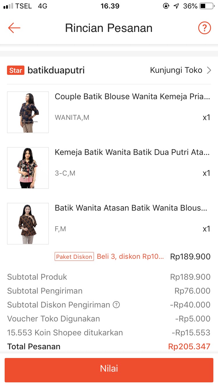 Kemeja Batik Wanita Batik Dua Putri Atasan Wanita Size S Sampai 5l