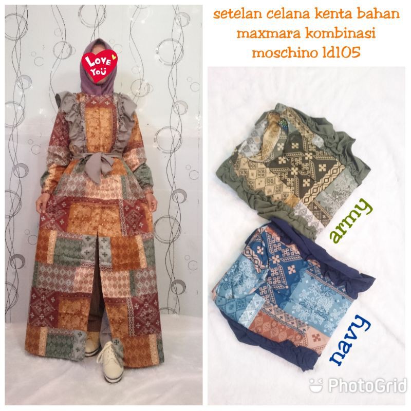 SET CELANA LONG TUNIK MOTIF SULTAN ETNIK MAXMARA / SETELAN CELANA LONG TUNIK LD105 BUSUI RESLETING