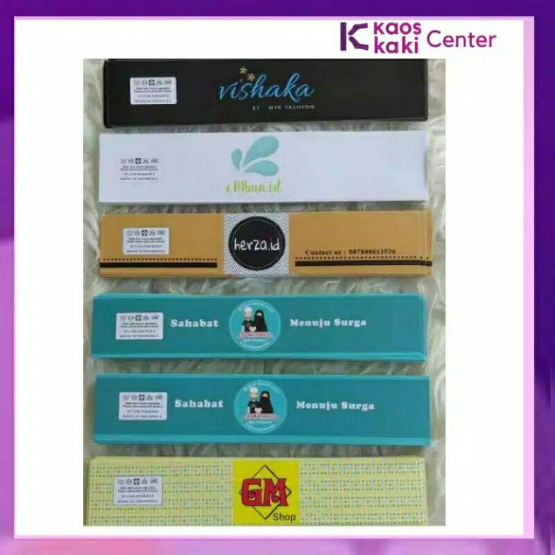 ROll Rol Roller Kertas Label Hijab Kaos Kaki Custom Desain Murah Pengikat Kerudung  Cetak Label