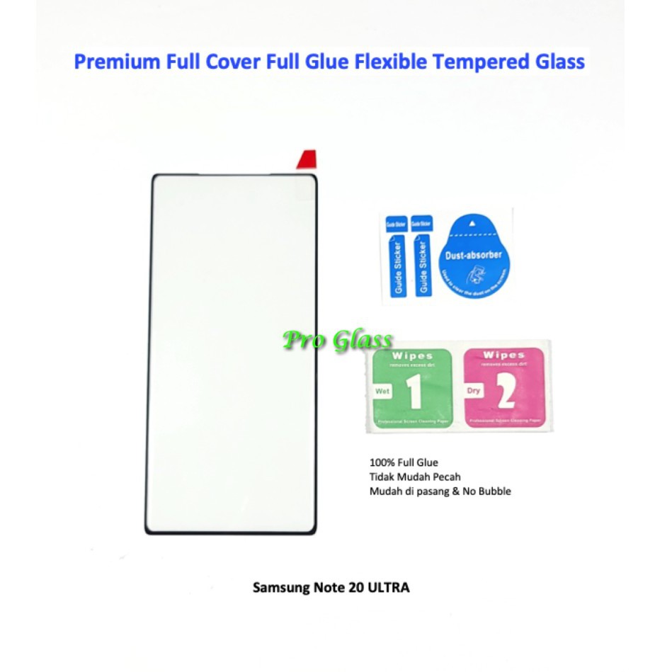 Samsung Note 20 FLEXIBLE /  Note 20 ULTRA FLEXIBLE  FULL COVER FULL GLUE Premium Tempered Glass