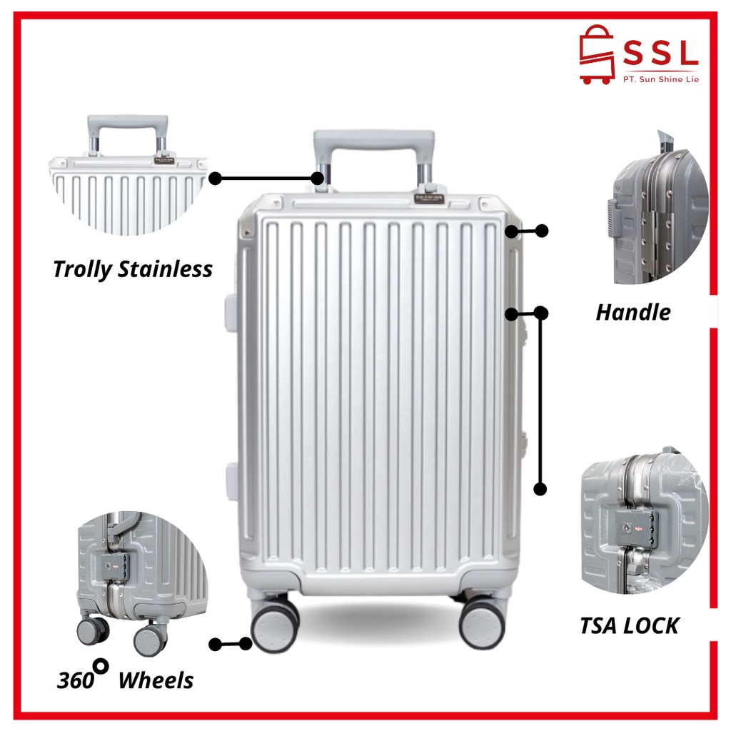 Koper SYDNEY A006 Series 24 inch / Koper Premium / Koper Import / Koper Cabin / Aluminium Frame / TSA Lock / Koper Bagasi Suitcase Luggage