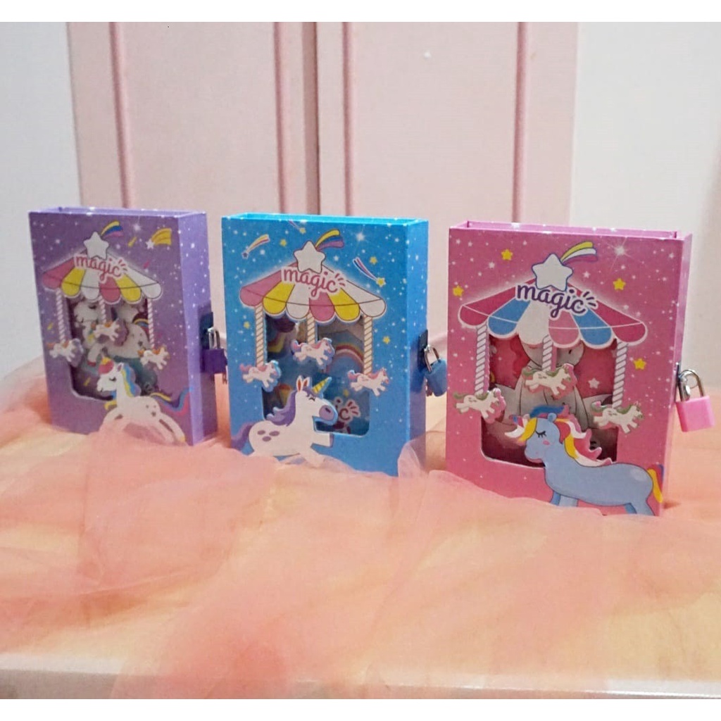 

BUKU DIARY GEMBOK KUNCI MAGIC UNICORN READY GROSIR COD MURAH