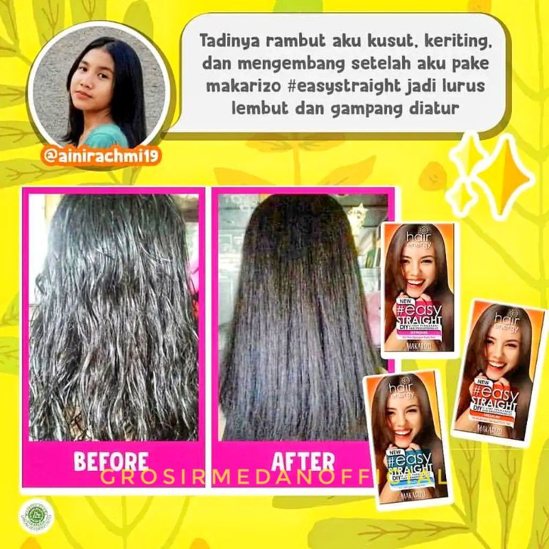 MAKARIZO EASY STRAIGHT - RAMBUT LURUS TANPA KE SALON - HAIR ENERGY EASY STRAIGHT - SOLUSI RAMBUT HALUS LEMBUT