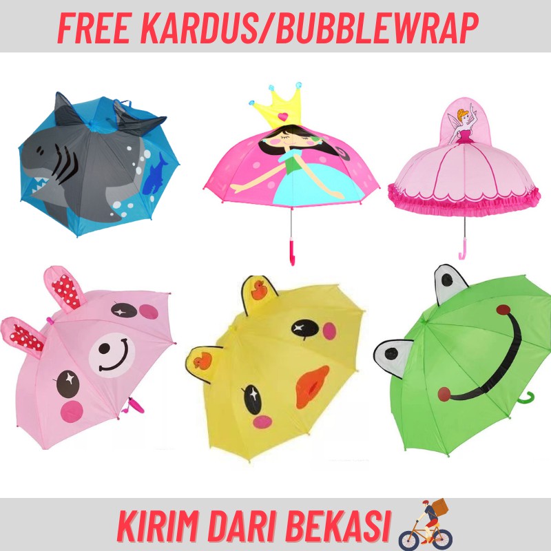 Payung anak / Perlengkapan Anak / Payung Anak Kuping Karakter / Payung Anak Perempuan
