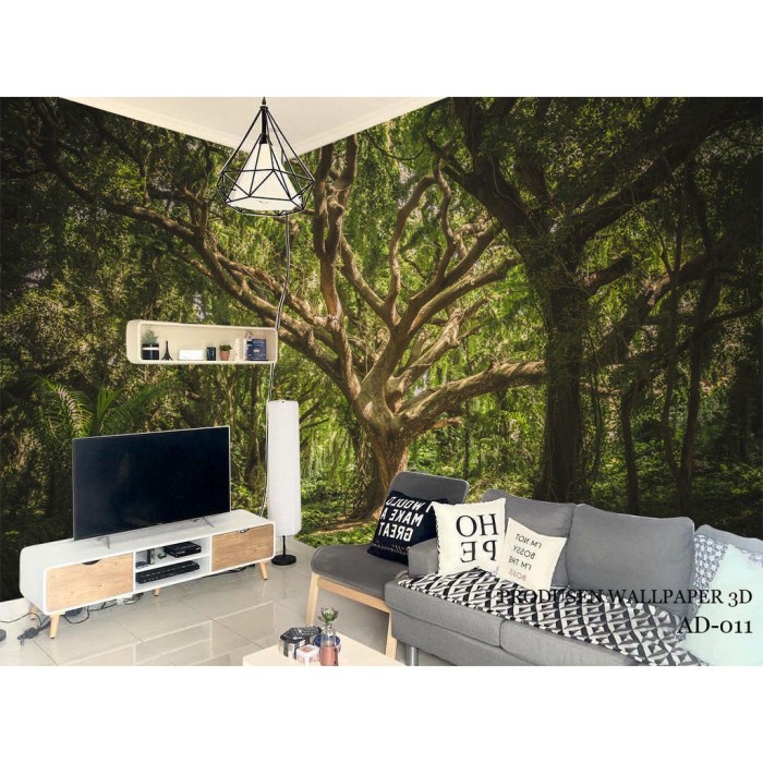 PRINTWALL, Walpaper Dinding Ruang Tamu Motif Tema Pemandangan Alam