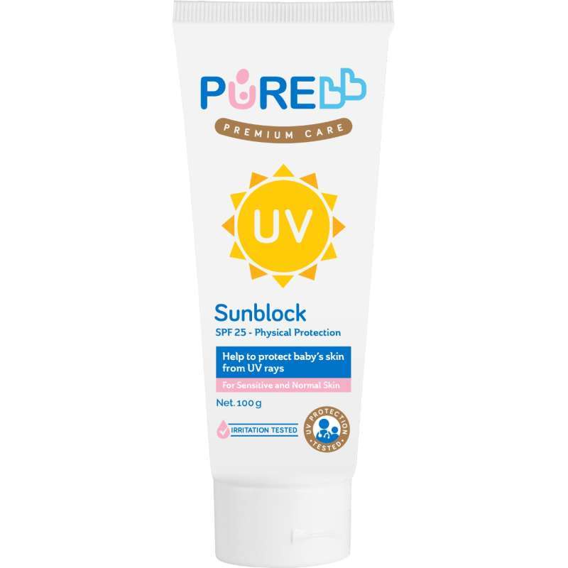 Pure BB Baby Sunblock SPF25 100gr Sun Protect Aman untuk Bayi