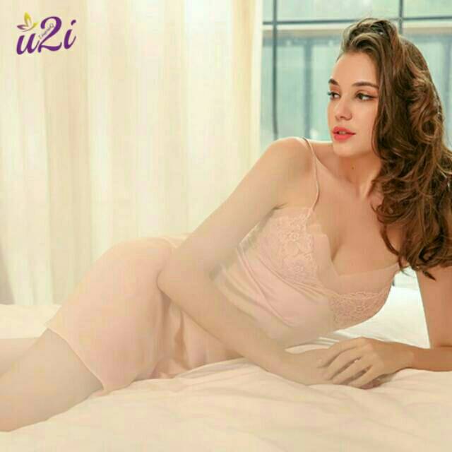 u2i 5056 Sexy Lingerie Dress + Cup Bra + G String (fit XL) AIR.5056 | Set Dress Lingerie V-Neck