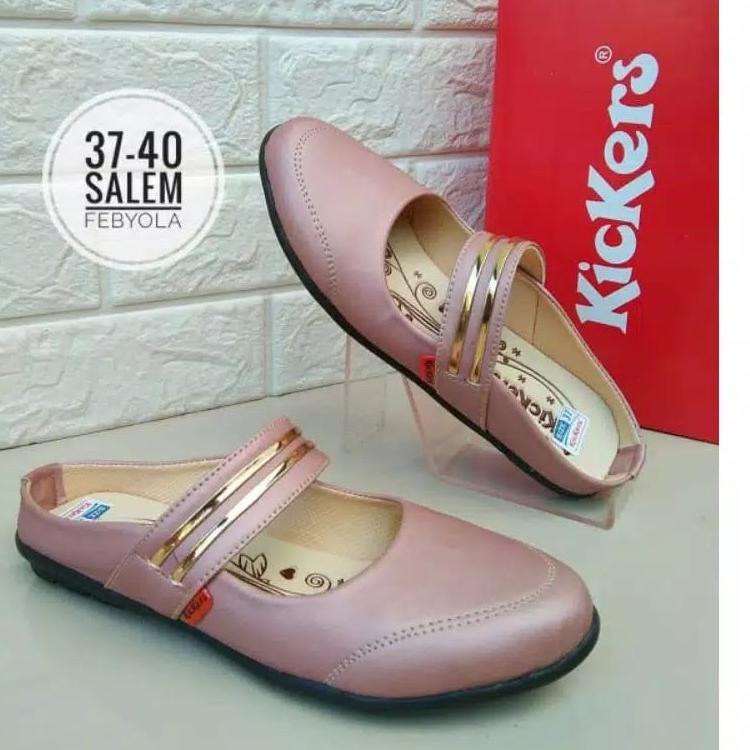 Terbaru.. Sandal Selop Wanita Pesta Flat Teplek Mewah Branded Kickers Sendal Slop Perempuan Dewasa I