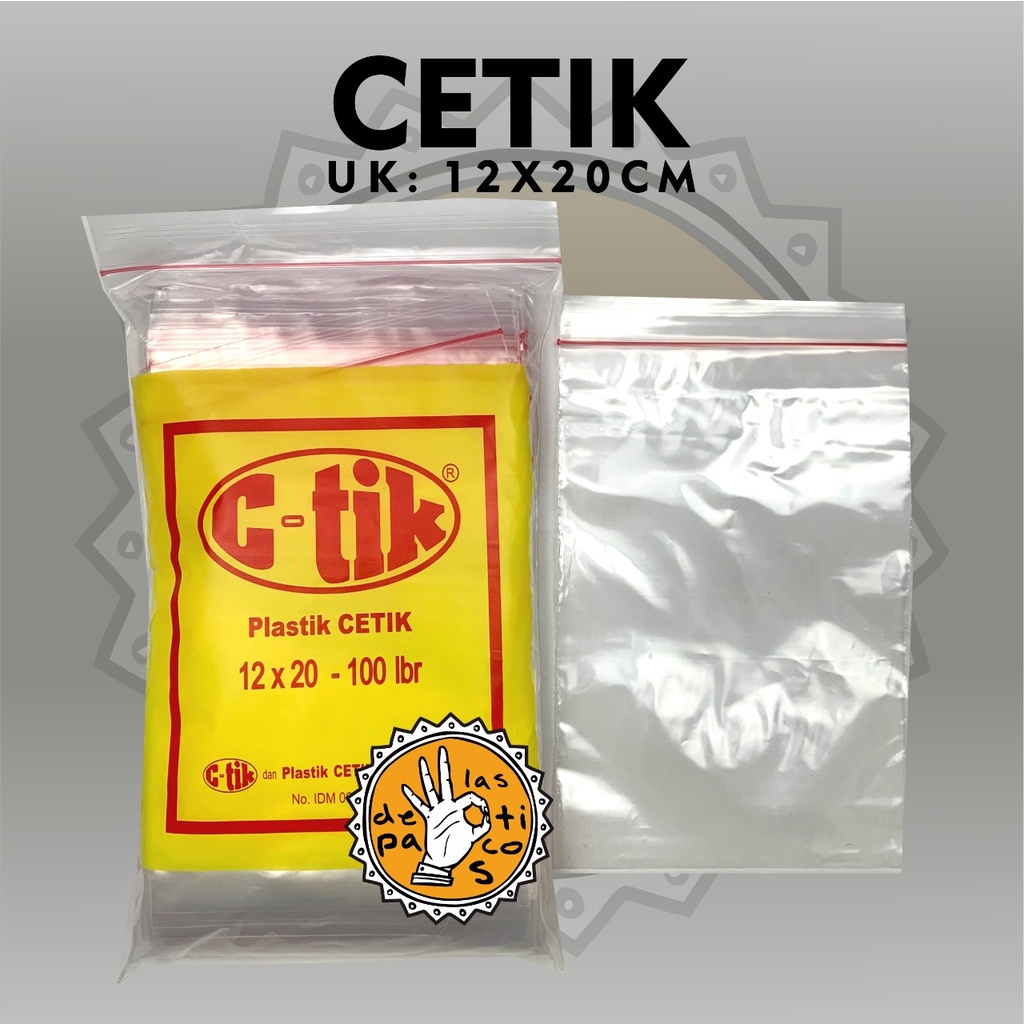 PLASTIK KLIP CETIK 12x20 / PLASTIK SAMBEL / KLIP C-TIK 12x20 CM