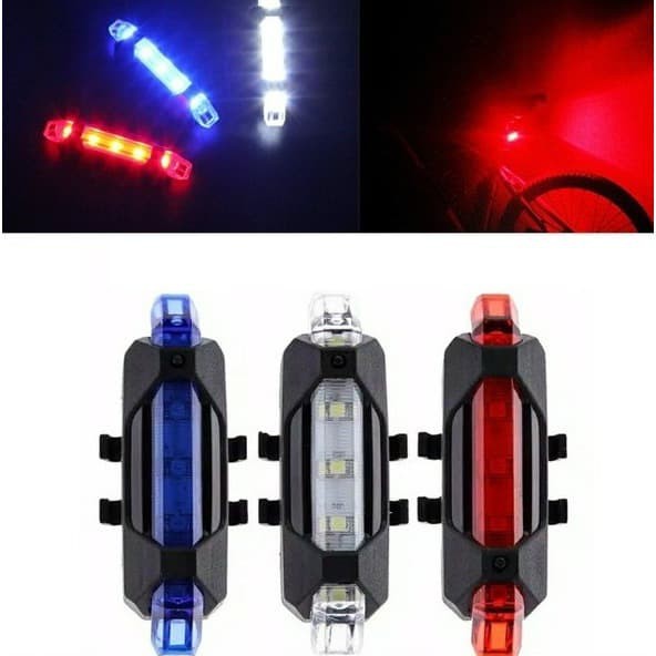 Lampu Belakang Sepeda LED Charger USB / Lampu LED Batterai Charger