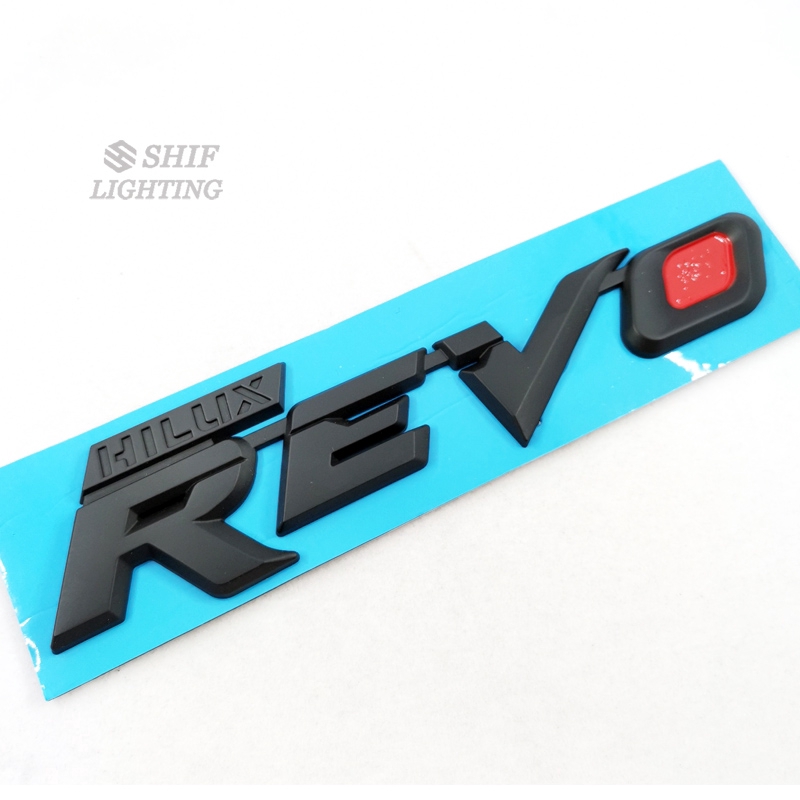 1pc Stiker Emblem Logo Hilux Revo Bahan Abs Warna Hitam Untuk Mobil Toyota Revo