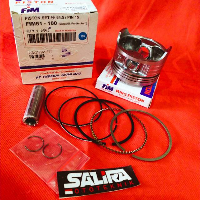 Piston Seher Seker Kit FIM Federal Izumi Pin 15 Diameter 63.5 64 64.5 65 65.5 66 FIM51 Megapro GL-3