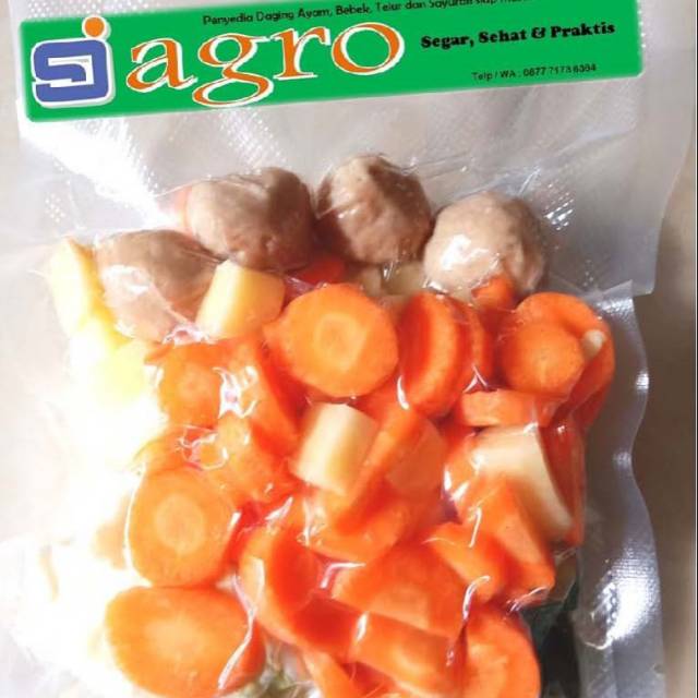 

Paket Sayur Sop + Baso sapi / Siap masak