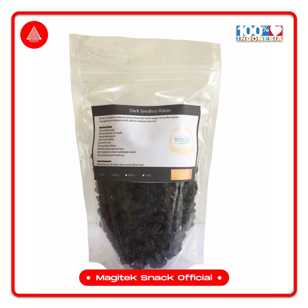 

[SNACK] Dark Seedless Raisin - Kismis Hitam Tanpa Biji [250gr]