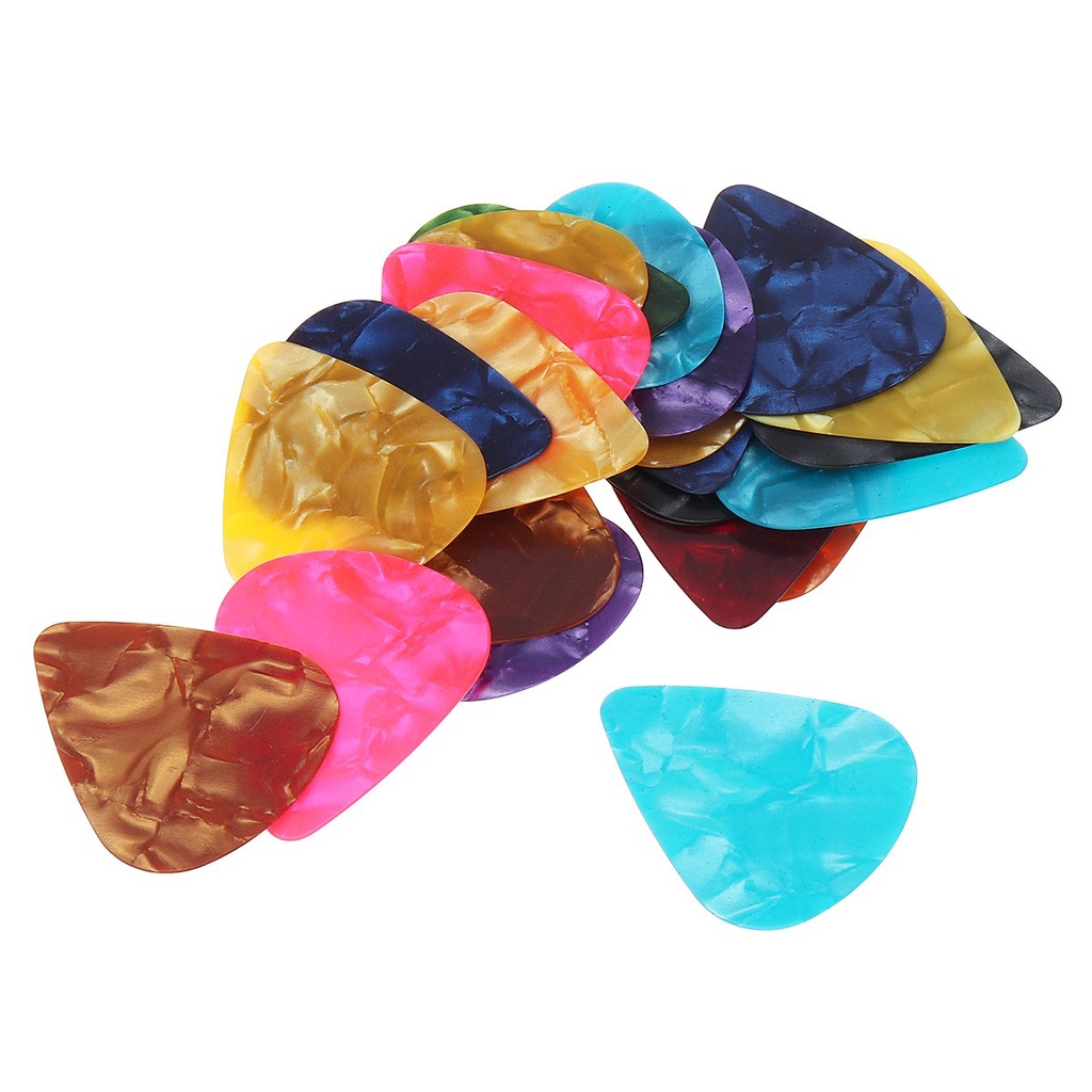 24pcs Pick Gitar Ukulele Bahan Celluloid Lembut