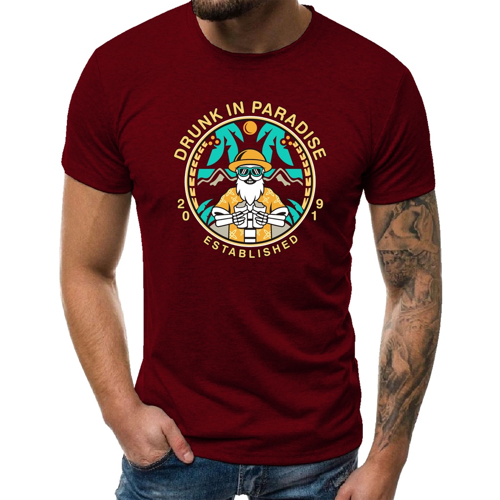 KAOS T-SHIRT (DTF DRUNK) HITAM / KAOS PRIA / BAJU PRIA / KAOS DISTRO PRIA