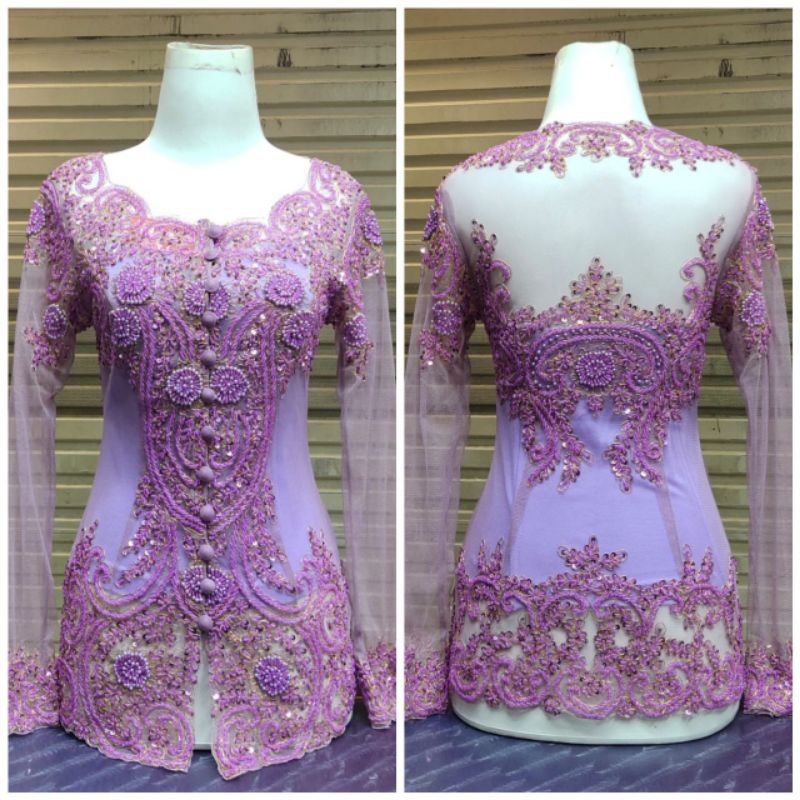 KEBAYA PAYET | KEBAYA PANJANG MODERN PENGANTIN LAMARAN KONDANGAN KEBAYA WISUDA TULLE LILAC