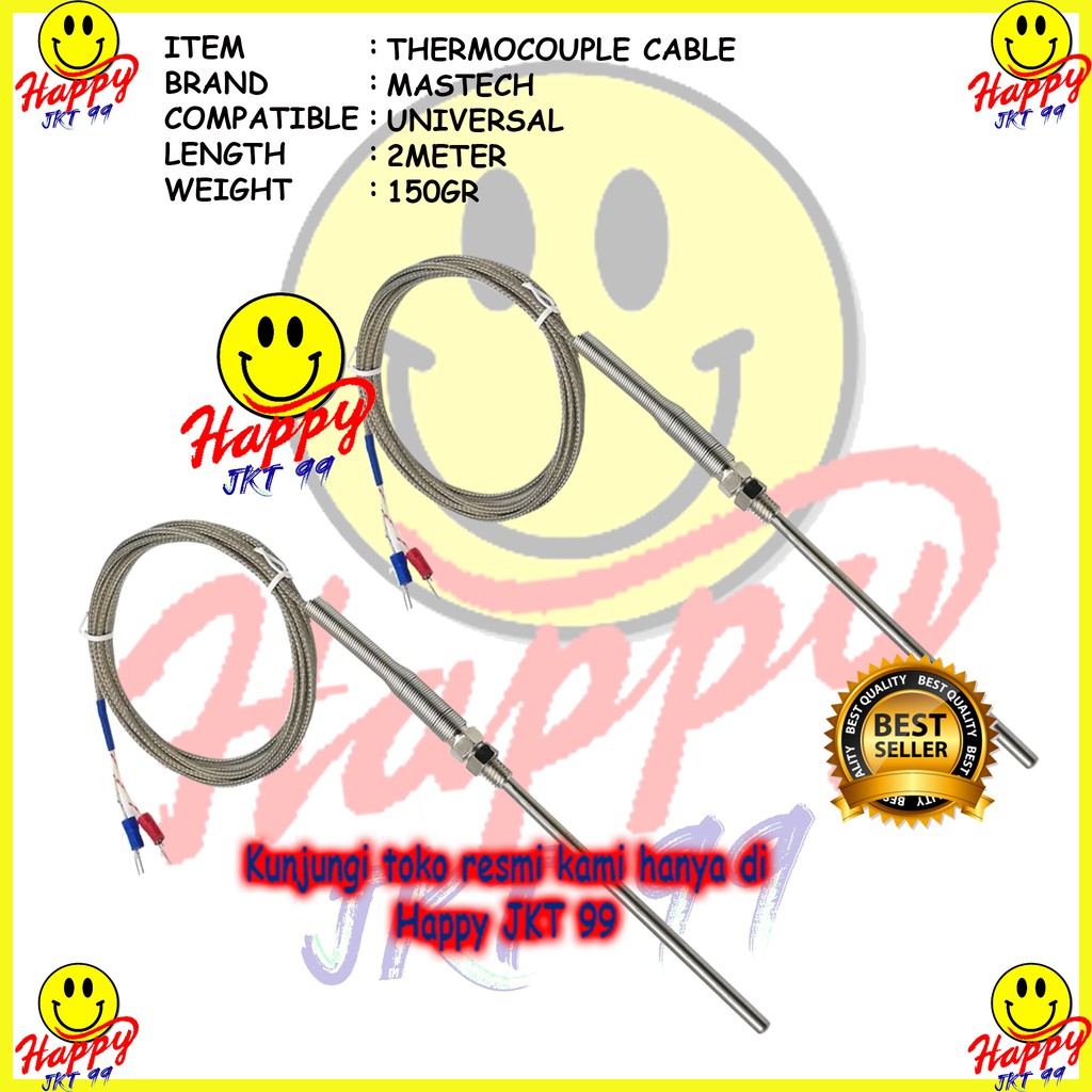 [ HAPPY JKT 99 ] KABEL K TYPE THERMOCOUPLE TEMPERATURE SENSOR STAINLESS PROBE 10CM