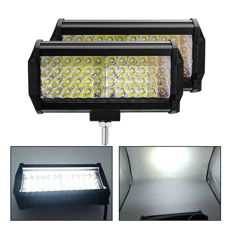 72/120/144W Lampu LED Light Mobil Motor 24 MATA 2 Susun LED Kuning/Putih