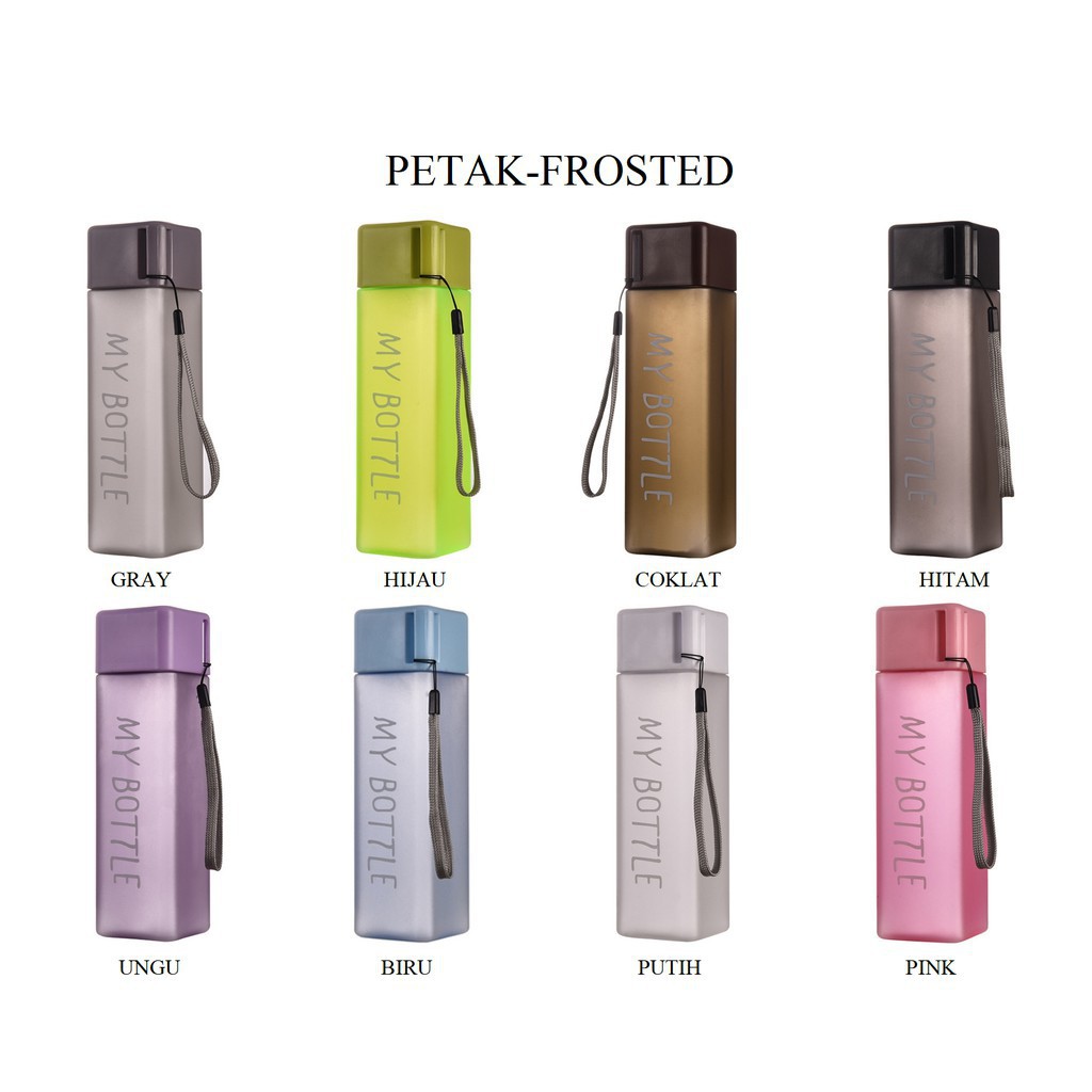 ❤️ MURAH!! My Bottle Persegi Doff Warna - Botol Air Minum Infuser Persegi Kotak (H221-3)