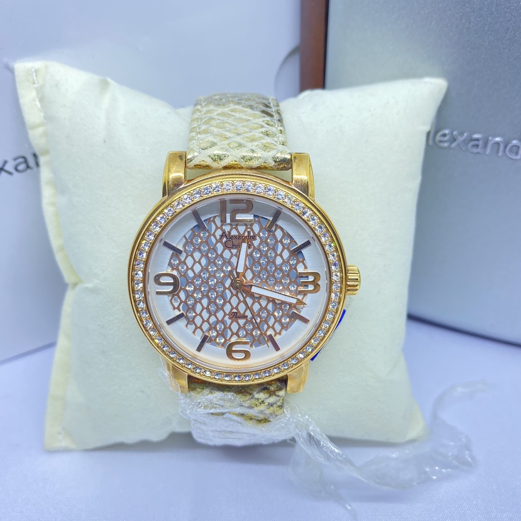 JAM TANGAN WANITA ALEXANDRE CHRISTIE 2403 AC 2403 AC2403 LORENG MACAN ORIGINAL GARANSI RESMI