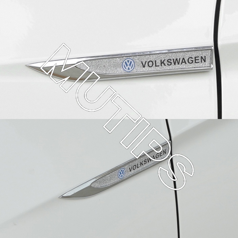 Volkswagen 2 Pcs Sticker Dekorasi Panel Pintu Mobil Bahan Logam Aksen Berlian Imitasi Untuk Polo Golf mk3 mk6 mk7 Scirocco Beetle Passat B5 B6 B7 CC