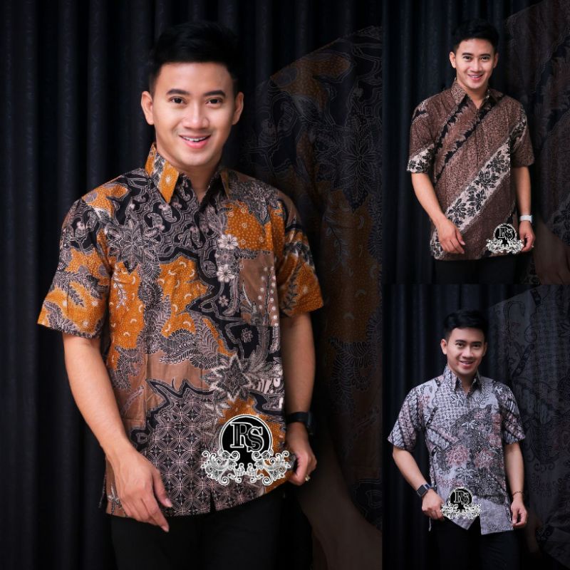 BAJU BATIK PRIA REGULER MODERN LENGAN PENDEK OB 514 SIZE M L XL XXL BATIK PRIA KANTOR