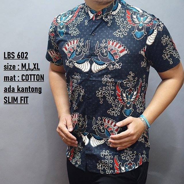 LBS 602 BATIK PRIA SLIMFIT LENGAN PENDEK LUIGI BATANI