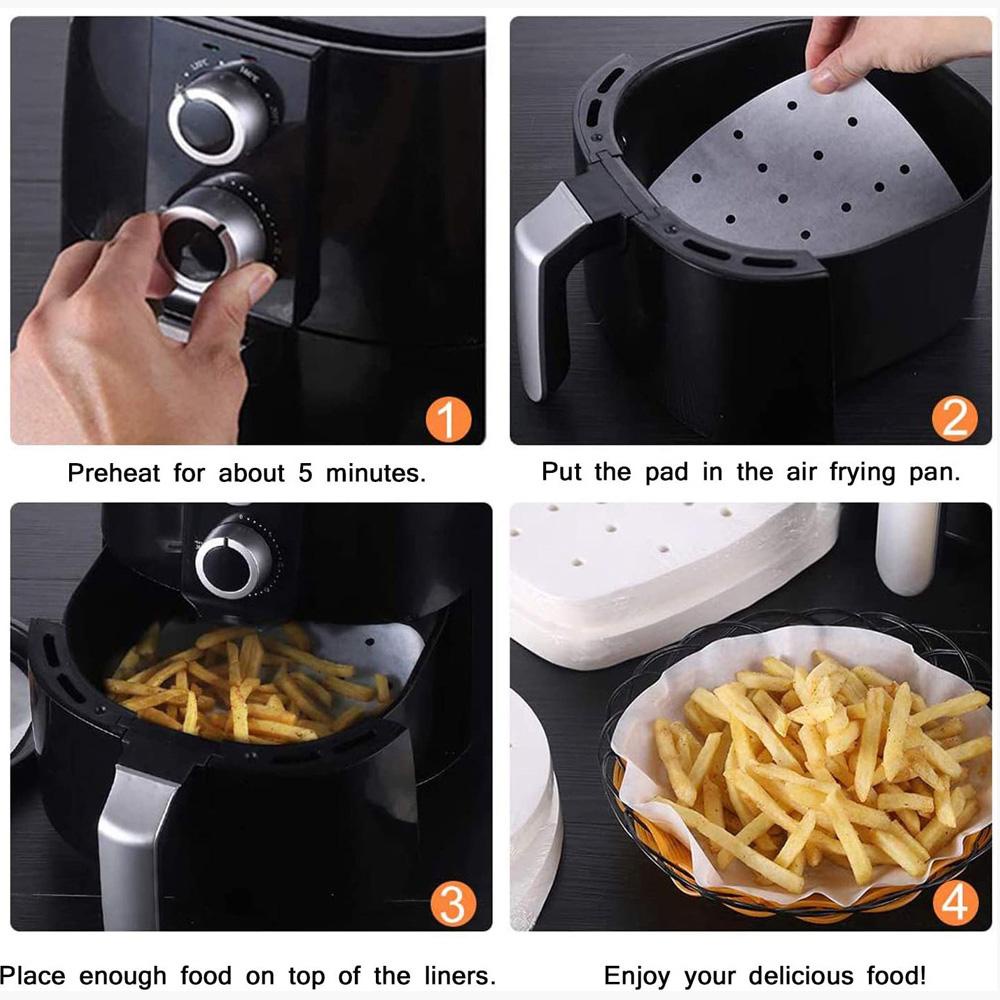 [Elegan] Air Fryer Liner Penyerap Minyak Persegi Cookie Pad Oven Alat Masak Kertas Minyak