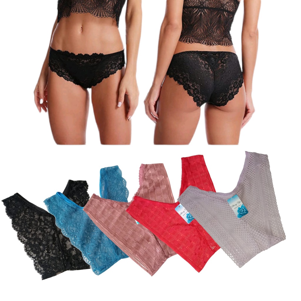 G-string Panty Thong Underwear Pakaian Dalam Celana Dalam CD Wanita Sexy Sexy Wanita Lace/ RANDOM 1 PCS DAN PROMO 3PCS