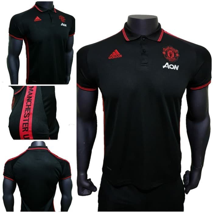 JERSEY POLO MU MANCHESTER UNITED BLACK 2019/2020 GRADE ORI import