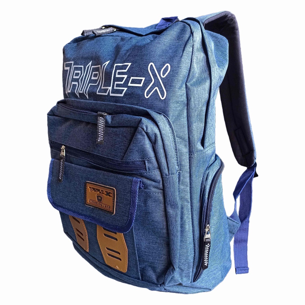 Tas Sekolah Pria Wanita Ransel kanvas triple X T002