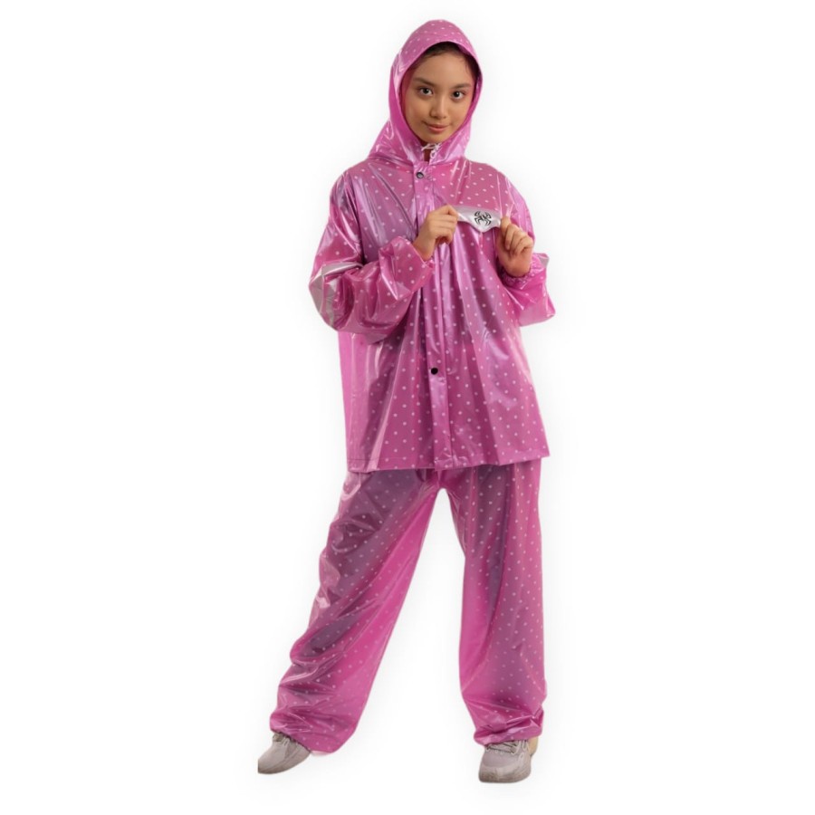 Jas Hujan Setelan Dewasa Poladot Jaket Celana Stelan Spin Elite Polka9