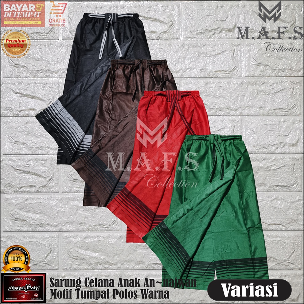 SARUNG CELANA ANAK ANNJAWAN MOTIF TUMPAL POLOS WARNA NEW