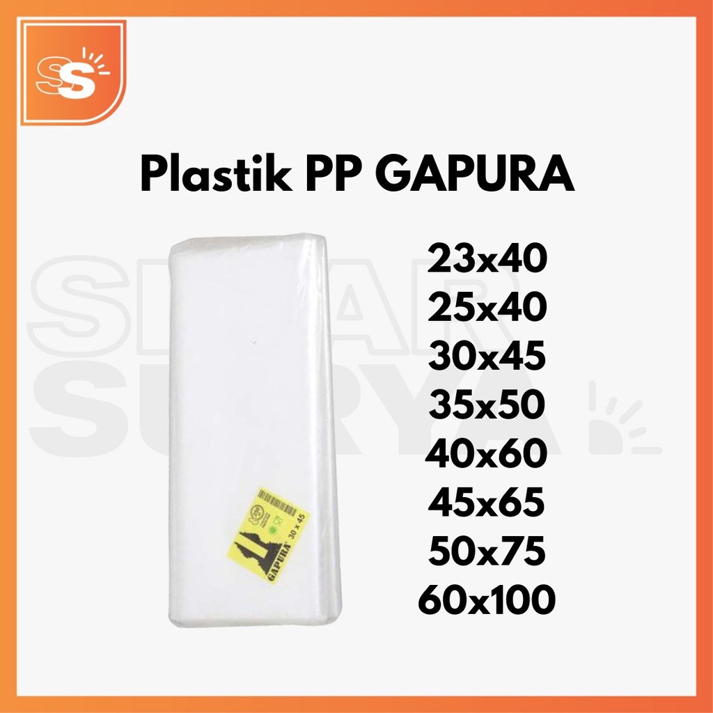 Plastik PP Bening Gapura Ukuran 23-60 / Plastik Laundry