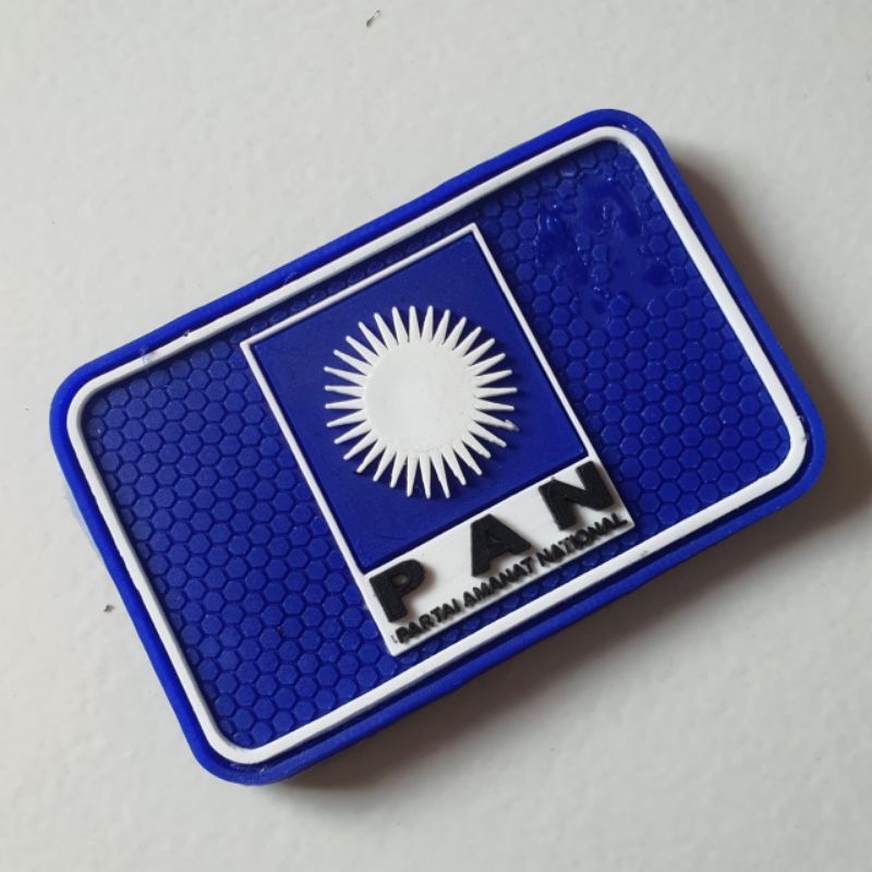 patch rubber logo partai PAN ( partai amanat nasional ) - tempelan emblem karet velcro