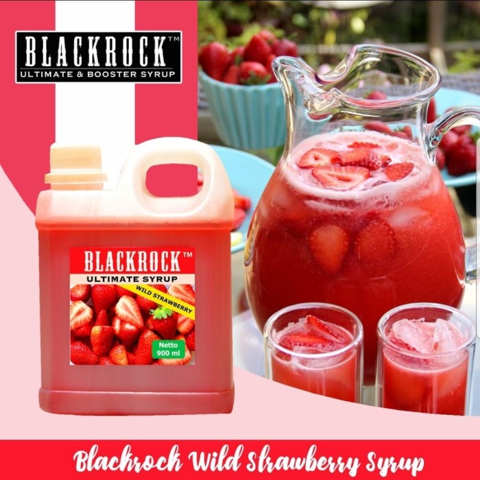 

Wild Strawberry Syrup Sirup Stroberi Blackrock Ultimate Syrup 900 ml