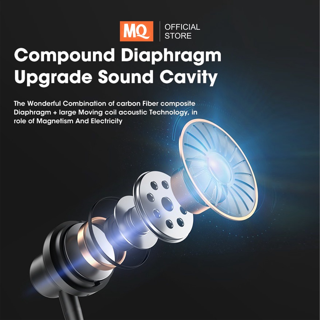 MQ Earphone In-Ear Wireless Bluetooth 4.2 Stereo Neckband Sport With Mic Volume Control MQ-M1